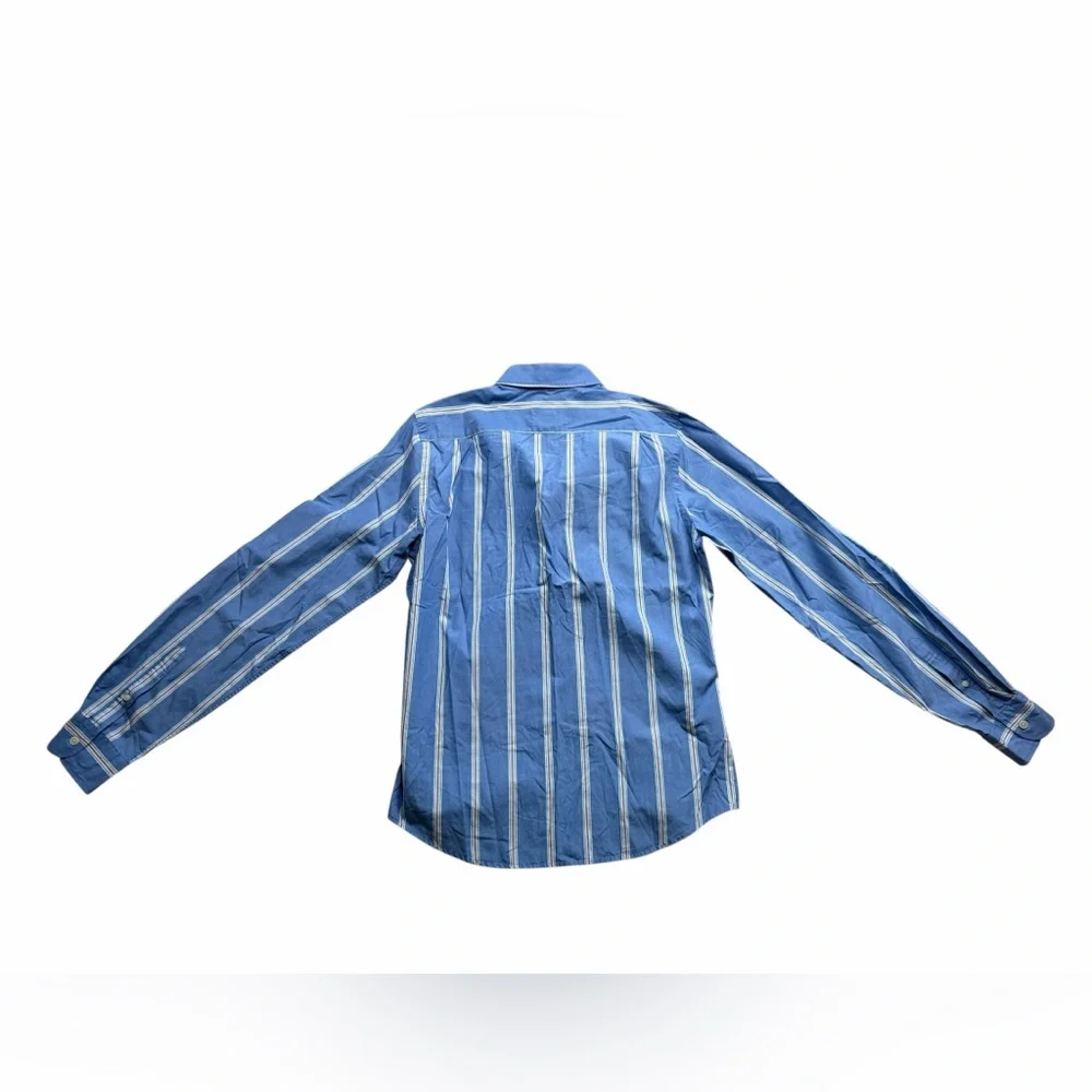 Vintage Y2K Abercrombie & Fitch Blue Stripe Button Down Muscle Fit 90s Preppy
